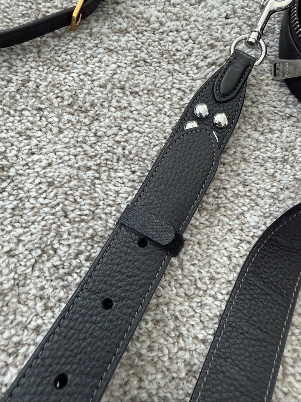 Coach Black Pebbled Leather Camera Bag with Studded Strap - Picture 3 of 5